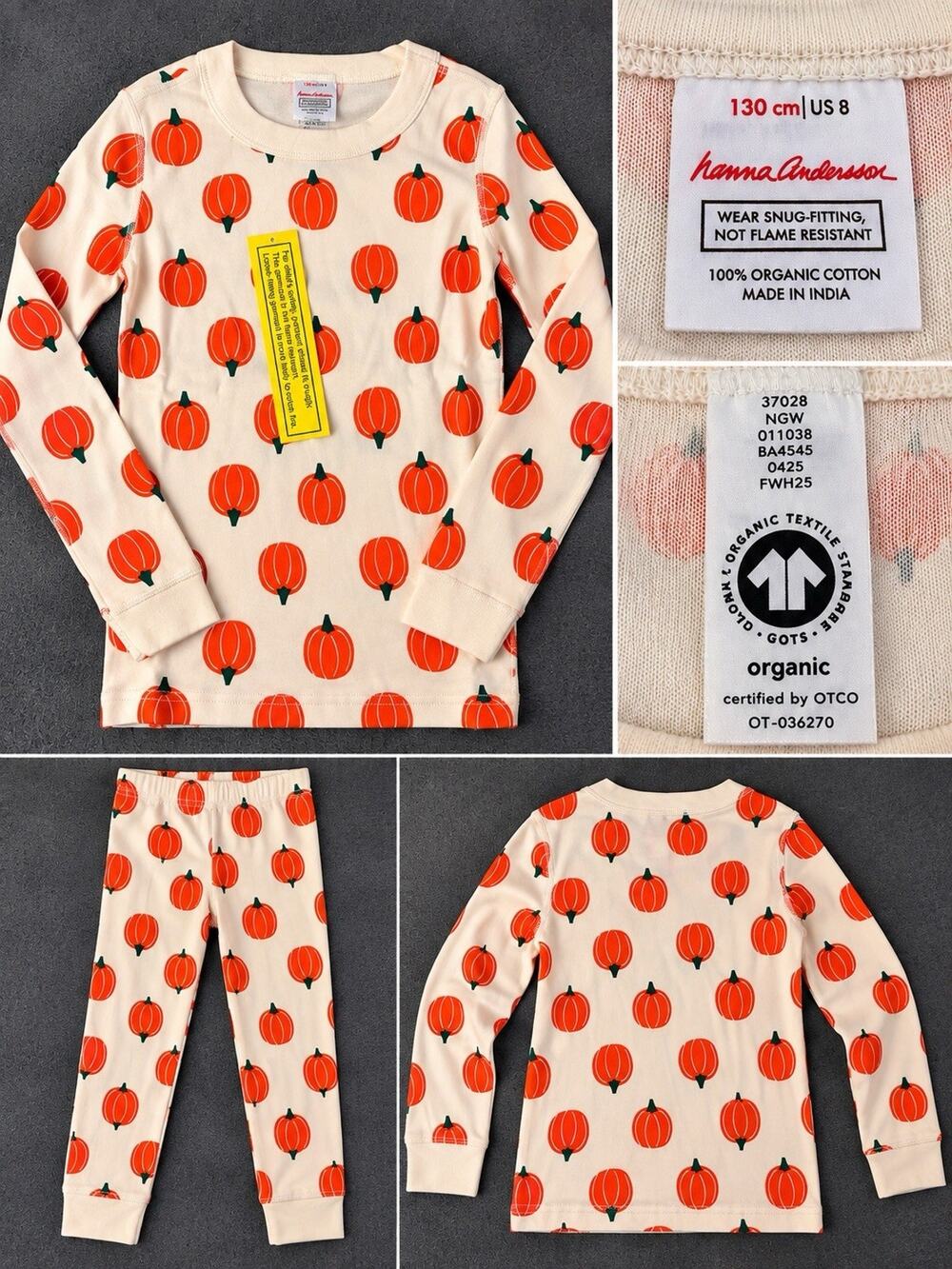 Kids Hanna Andersson Halloween Pumpkin Patch Pajama Set, Size 8
